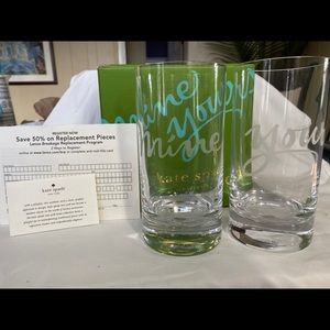 Kate Spade “Two of a Kind” Glasses & Decanter.NEW.